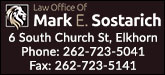 The Law Office of Mark E. Sostarich Sponsorship Banner